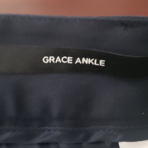 NWT Jones New York 2 Grace Ankle Pants Navy Blue Cotton Stretch Slim - Picture 8 of 11